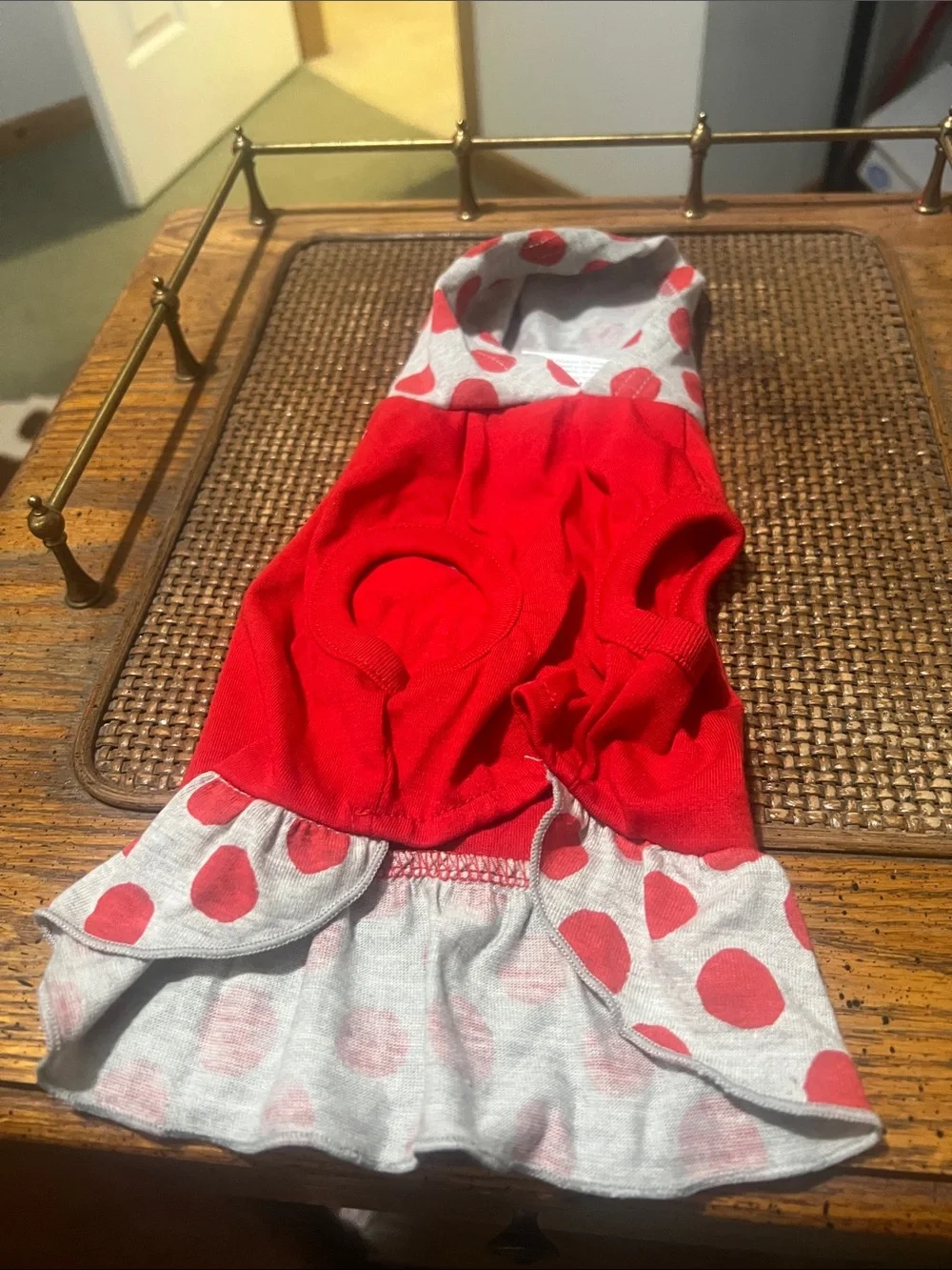 Top Paw Red and White Polka Dot Love Hoodie Dress for Dogs